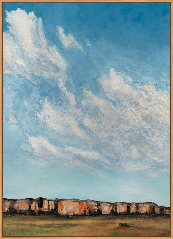The painting "Under the Clouds" is a lyrical landscape with an emphasis on the sky