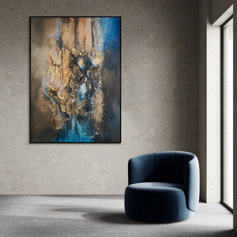 Abstract textured painting on canvas "Elegant combination"