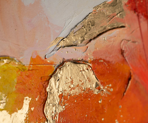 The painting "Fire Stream" is an abstraction with an explosion of energy and color