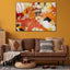 Abstraction painting with frame on canvas "Orange expression"