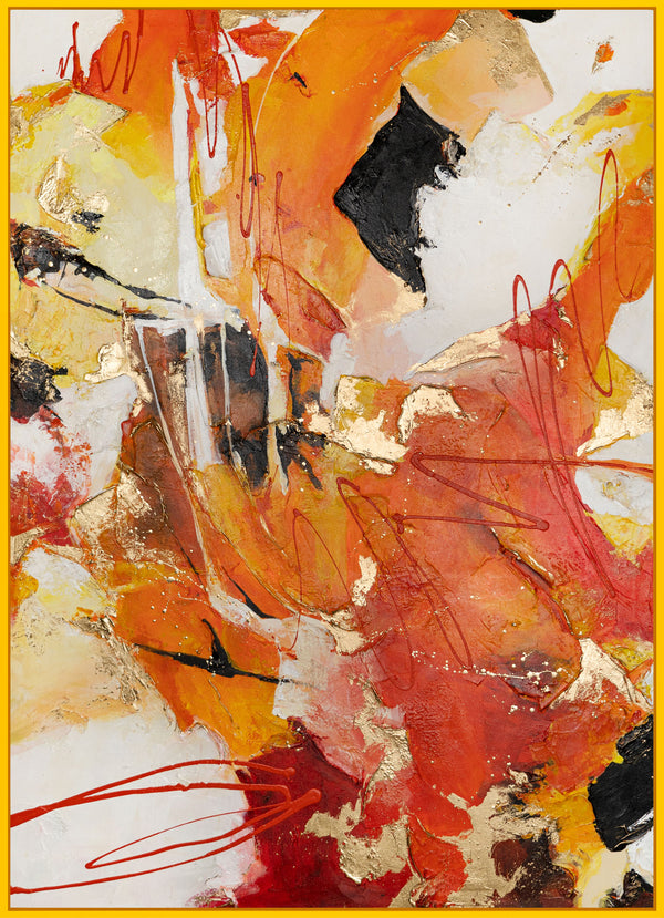 The painting "Fire Stream" is an abstraction with an explosion of energy and color