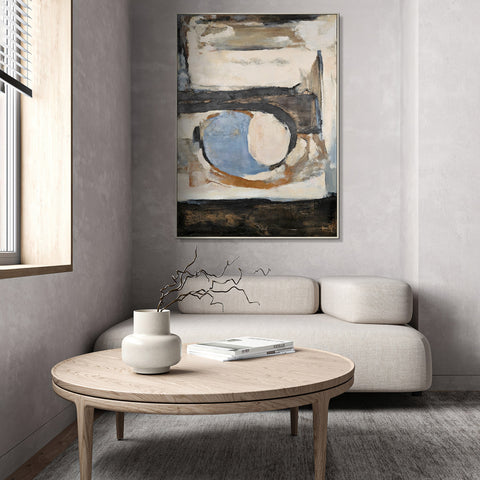 Framed abstract painting for modern interior "Geometry of color and texture"