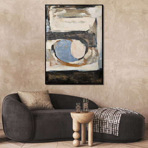 Framed abstract painting for modern interior "Geometry of color and texture"