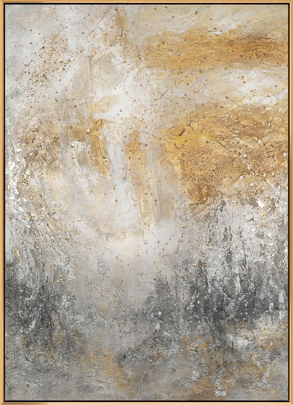 The painting "Breath of Light" is an abstract landscape with a pearlescent glow