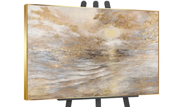 The painting "Sea Shine" is a calm sea panorama with sparkle