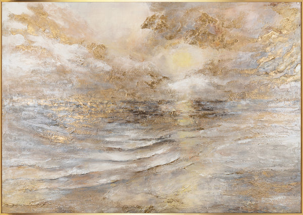 The painting "Sea Shine" is a calm sea panorama with sparkle