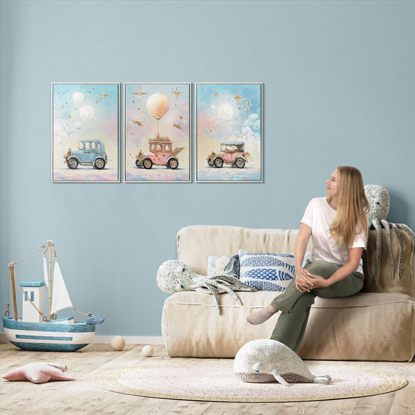 Painting for the children's room "Fairytale Road" (triptych)