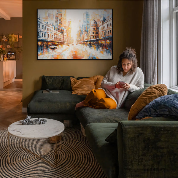 The painting "Space and Rhythm" - architecture with an atmosphere of movement