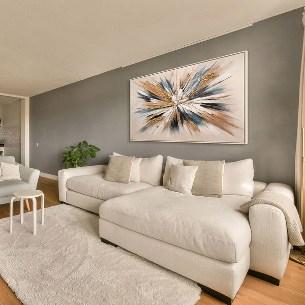 The painting "Impulse" is an abstract explosion of color and energy