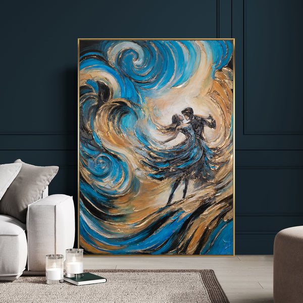 The painting "Fairytale Waltz" - lovers dancing