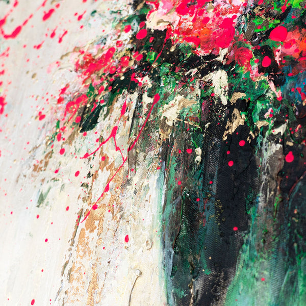 Painting "Bloom of Souls" - a symbolic couple in green tones