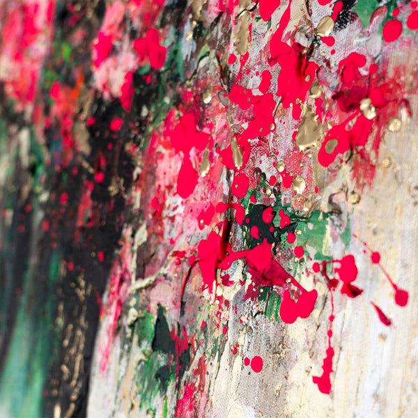 Painting "Bloom of Souls" - a symbolic couple in green tones
