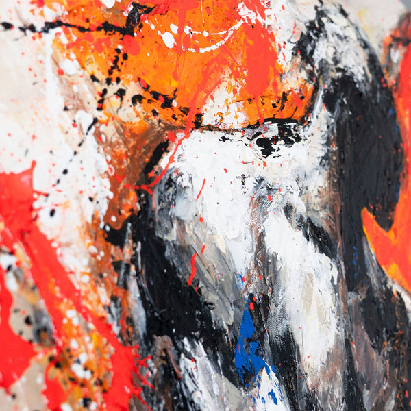 The painting "The Power Within" is an explosion of energy on canvas