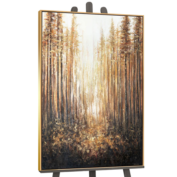 The painting "Forest Glow" - sunlight in the depths of the forest