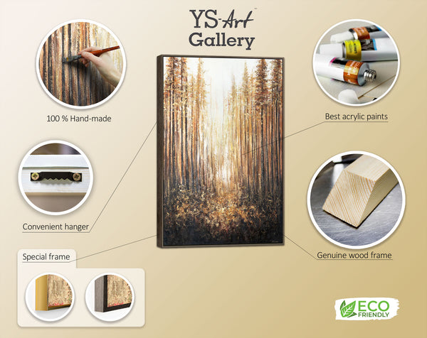The painting "Forest Glow" - sunlight in the depths of the forest
