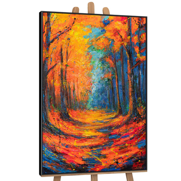 "Breathing Leaves" - a bright autumn painting on canvas