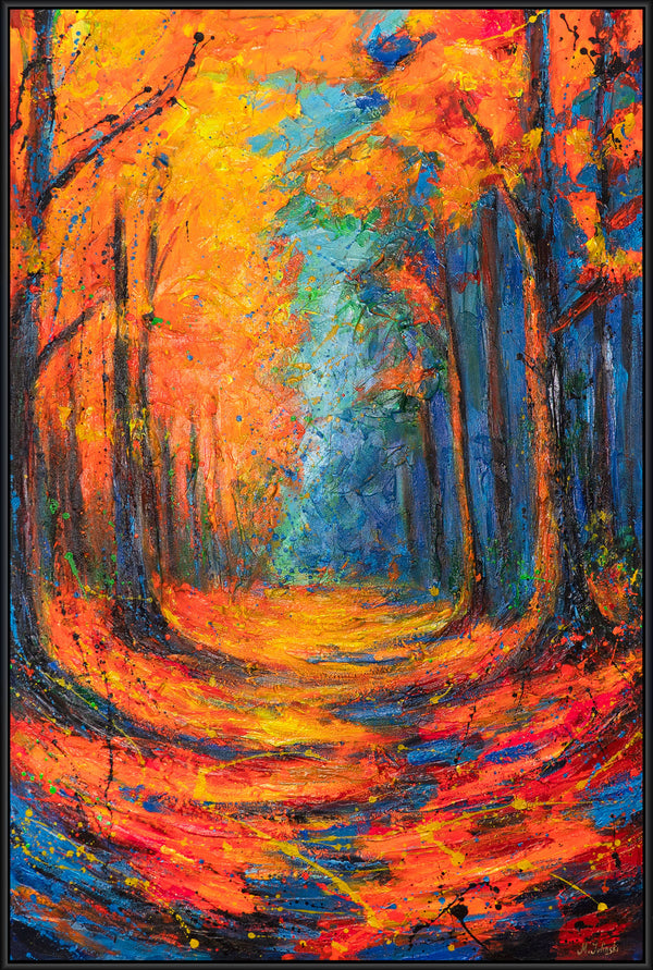 "Breathing Leaves" - a bright autumn painting on canvas