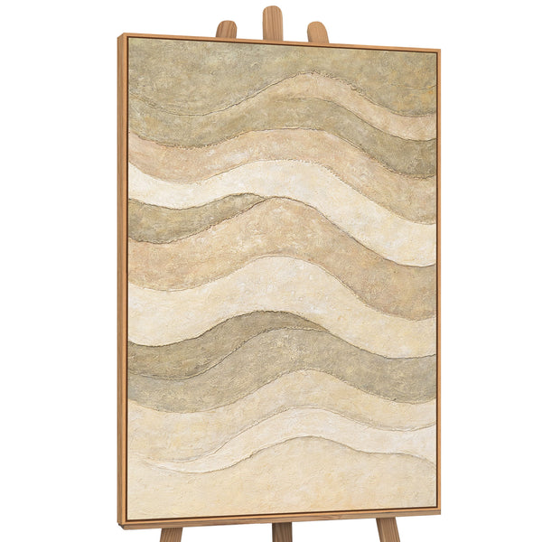 The painting "Soft Waves" is an abstract play of natural forms