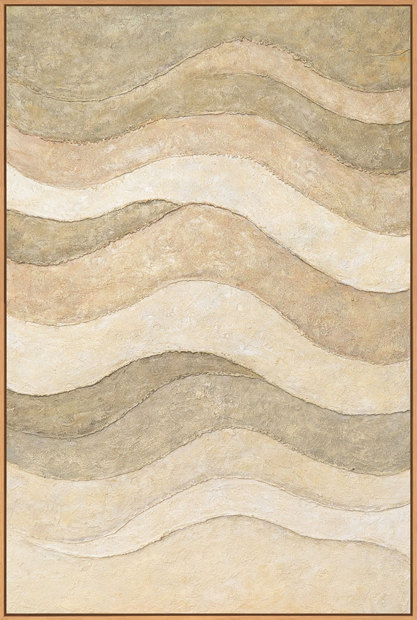 The painting "Soft Waves" is an abstract play of natural forms