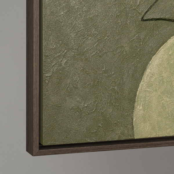 The painting "Lines of Calm" is an abstract composition with natural colors