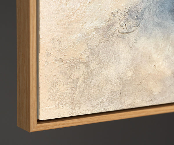 The painting "Lines of Calm" is an abstract composition with natural colors
