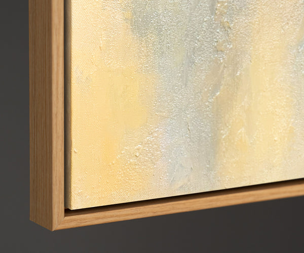The painting "Lines of Calm" is an abstract composition with natural colors