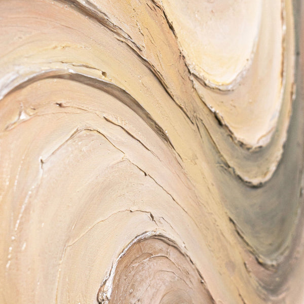 The painting "Lines of Calm" is an abstract composition with natural colors