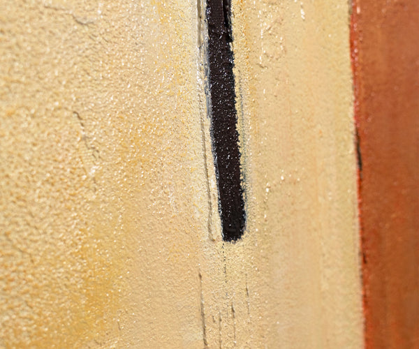 The painting "Lines of Calm" is an abstract composition with natural colors