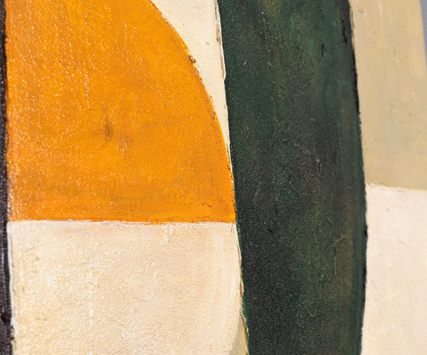 The painting "Lines of Calm" is an abstract composition with natural colors