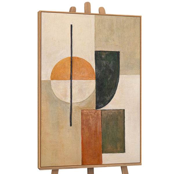 The painting "Lines of Calm" is an abstract composition with natural colors