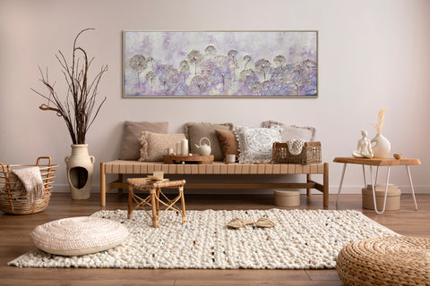 framed wall art for living room dandelion meadow 