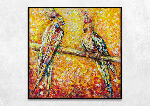 painting parrot acrylic artwork
