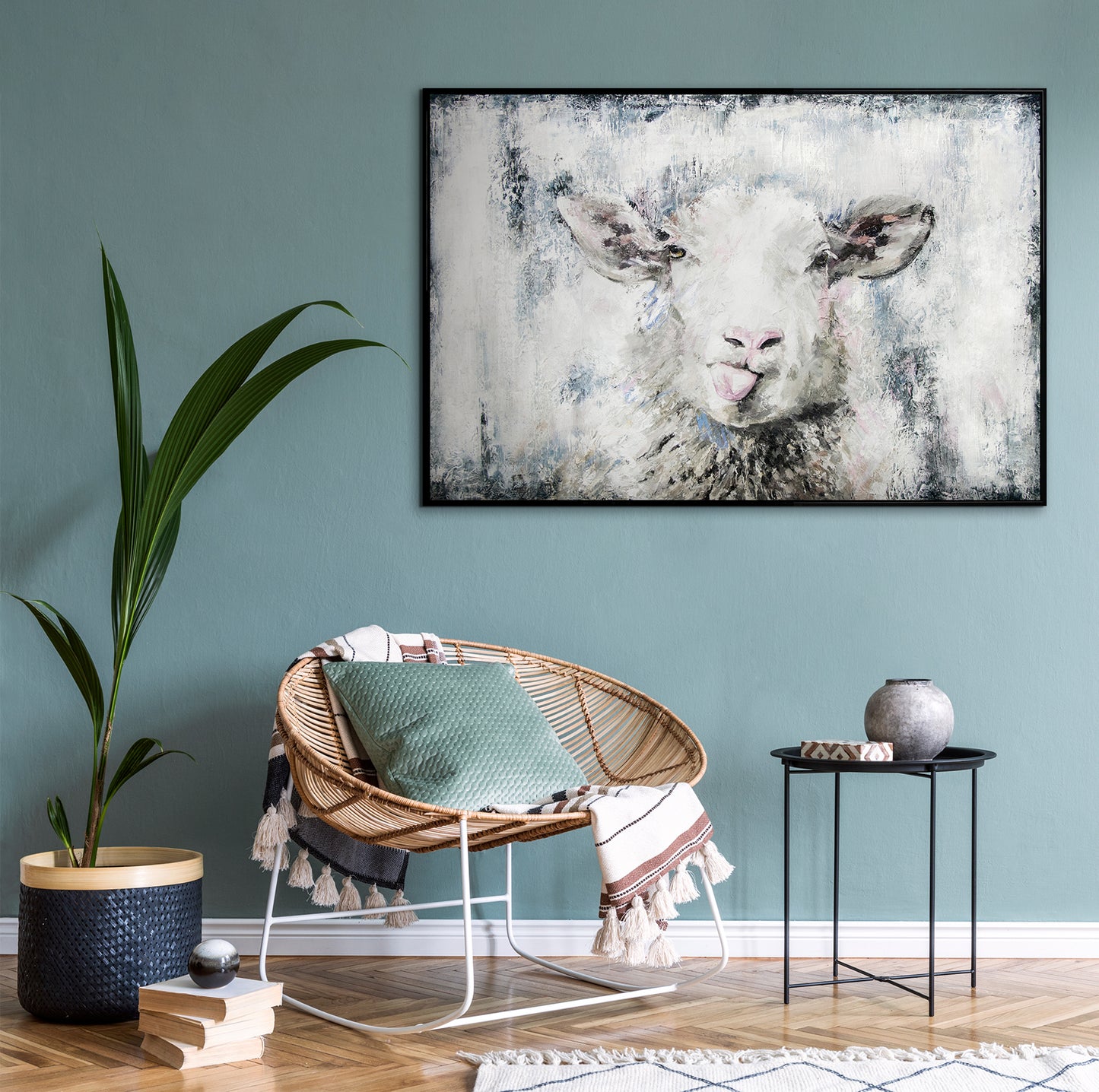 Contemporary wall art "Lucky Sheep"