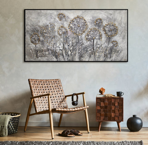 painting wall decoration dandelion meadow