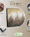 Infographic of art painting Morning in the forest