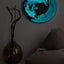 Space wall art - glow in the dark round canvas art "Golden Earth"