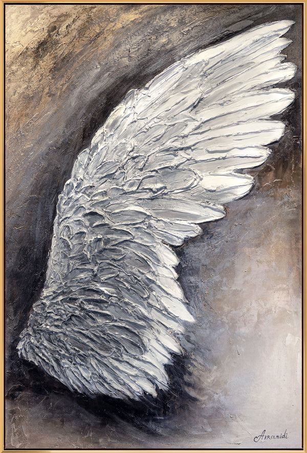 The painting "Light of the Wing" is an abstract composition with a glow effect