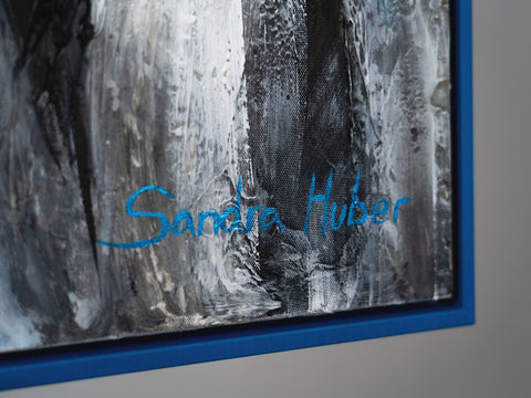 artwork with a blue frame