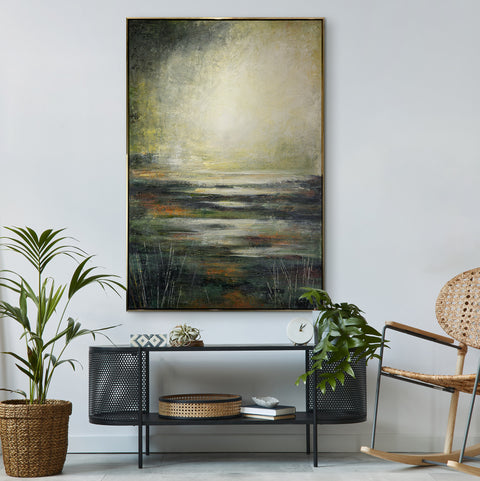 colourful paintings of nature artwork with a gold frame