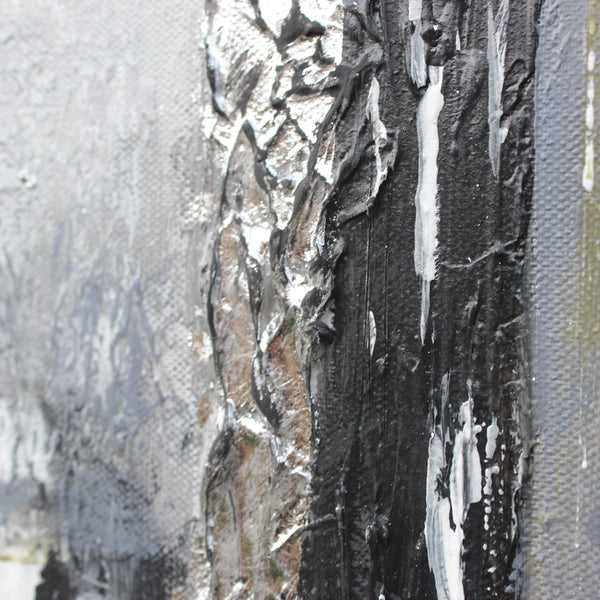 The painting "City Skyline" is an abstract silhouette of a metropolis