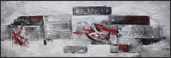 Painting "Abstraction IV" – energy of form and color with a red accent