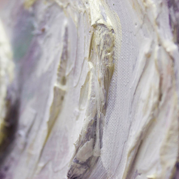 Painting "Favorite Flowers" - textured petals in snow-white tones