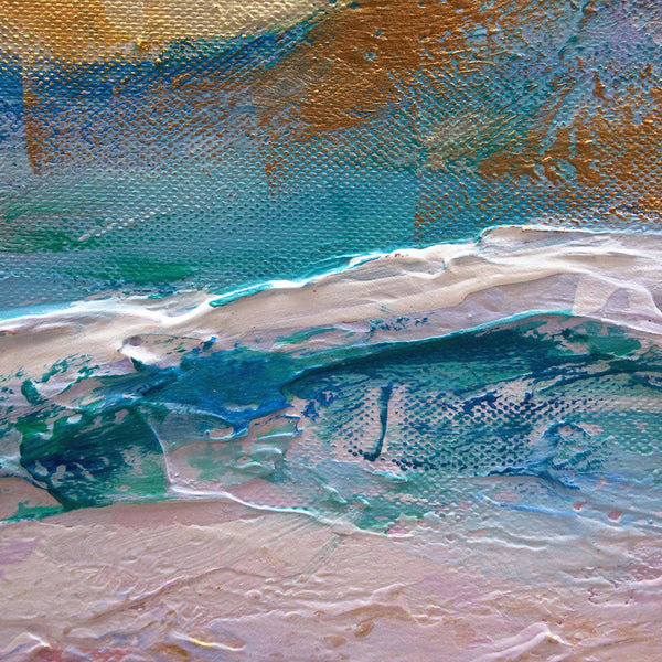 The painting "Abstraction V" is a flow of color in a delicate range