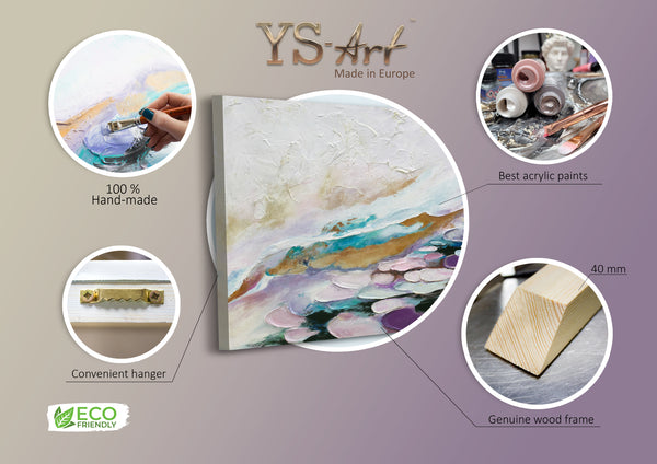 The painting "Abstraction V" is a flow of color in a delicate range