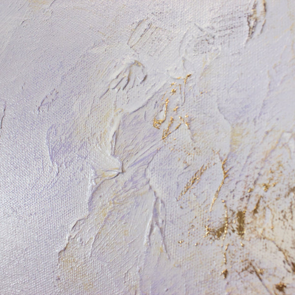 The painting "Sea Distance" is a textured seascape in light colors.