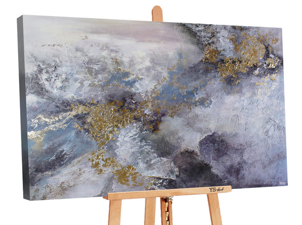 The painting "Renaissance" is a deep abstraction with gold and contrast
