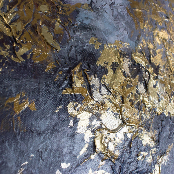 The painting "Renaissance" is a deep abstraction with gold and contrast