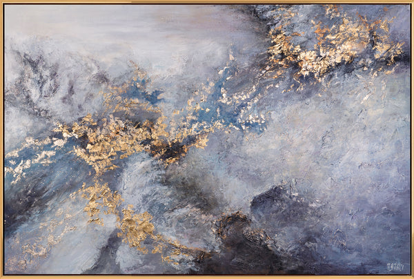 The painting "Renaissance" is a deep abstraction with gold and contrast