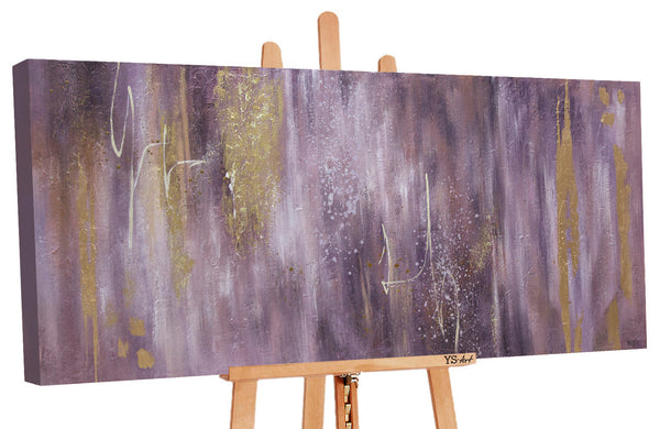 Painting "Symphony" - modern textural abstraction with a purple accent