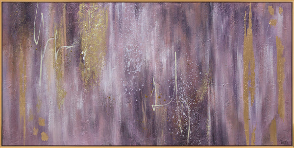 Painting "Symphony" - modern textural abstraction with a purple accent